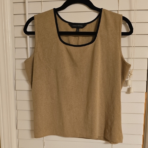 Ming Wang 2 Pieces Yellow Black Gradient Cardigan Sweater And Top - Picture 7 of 16